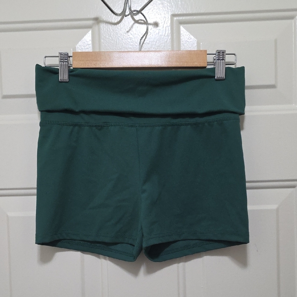 No Boundaries Forest Green Foldover Bike Shorts